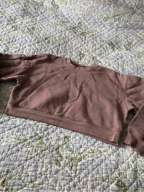 Girlfriend Collective Mauve Organic Cotton Cropped Sweatshirt